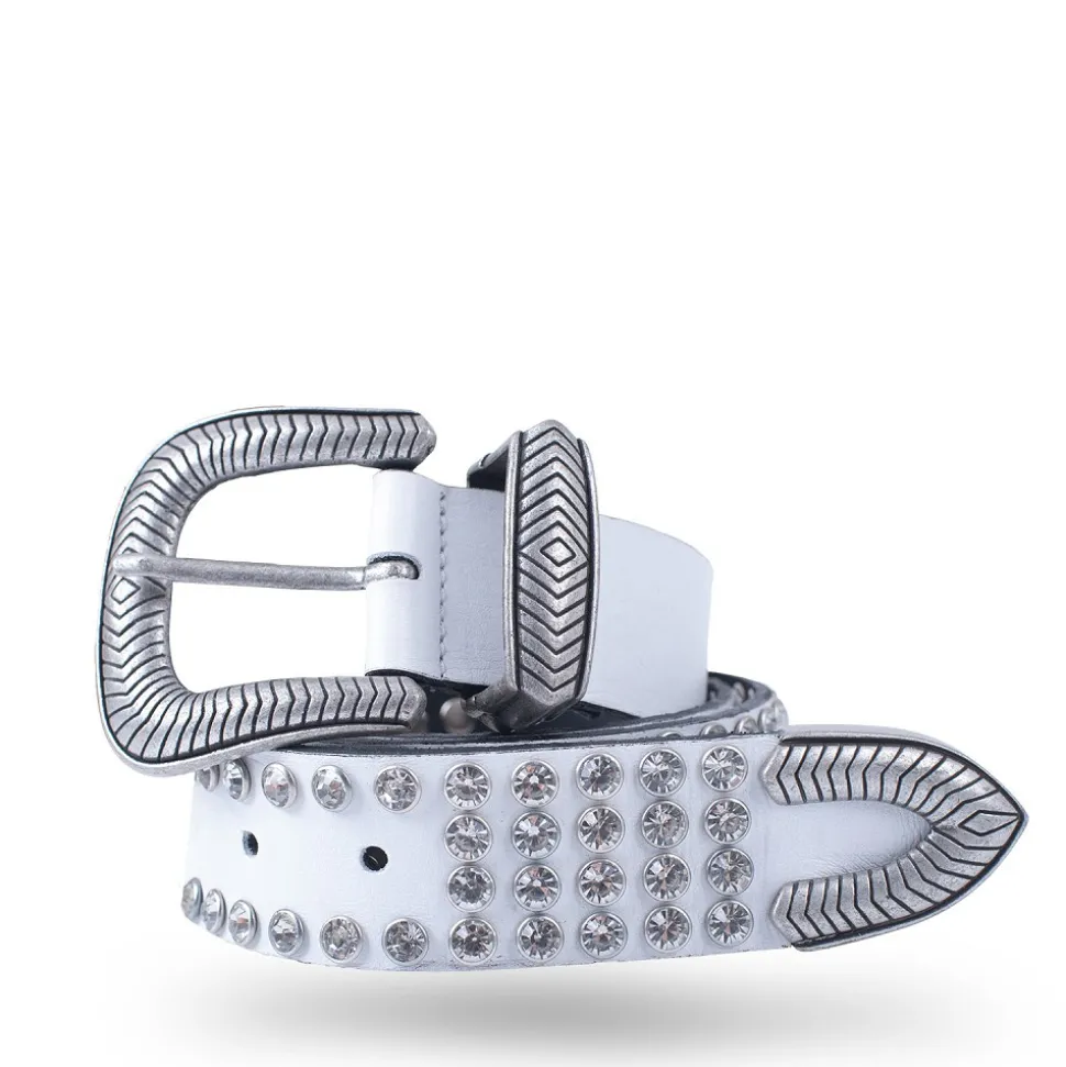 DAMEN-LEDERGÜRTEL RHINESTONE
